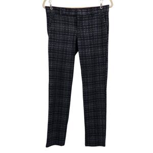 Kut From The Kloth Skinny Plaid Black Gray Ankle Pants Womens 6